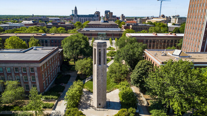 Aerial view of campus